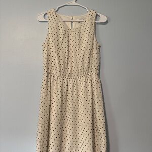 Elle Elegant White Dress with Black Polka Dots